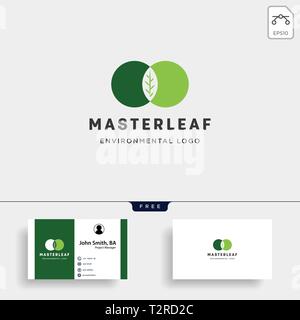 Master blatt Kreis abstrakt einfaches Logo template Vector Illustration icon-Element mit Business Card Stock Vektor