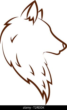 Abstrakte fox Zeichnen auf einem weißen Hintergrund, Vector Illustration Design Stock Vektor