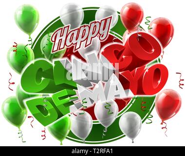 Cinco De Mayo Mexican Holiday Ballons Hintergrund Stock Vektor