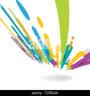 Abstrakte helle Farbe abgerundeten Formen Linien übergang Perspektive Hintergrund mit kopieren. Element halftone Helle pop art Farbe. Vektor illu Stock Vektor