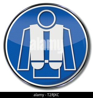 Immer eine Schwimmweste auf dem Wasser tragen Stock Vektor