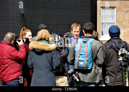 Alastair Campbell - Journalist, Sender, politischer Berater und Autor, ehemaliger Downing Street drücken Sie die Sekretärin für Tony Blair. Wird interviewt, Colle Stockfoto