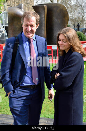 Alastair Campbell - Journalist, Sender, politischer Berater und Autor, ehemaliger Downing Street Pressesekretär forTony Blair. College Green, Westminste Stockfoto