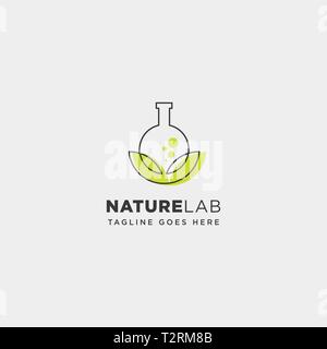 Eco lab Natur Blatt einfache Linie logo template Vector Illustration icon-Element-Vektor Stock Vektor