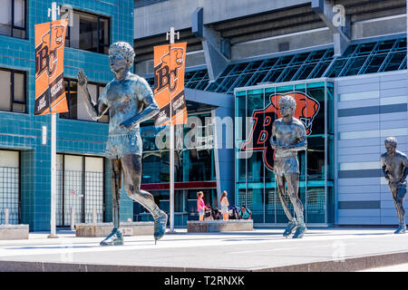 Terry Fox Memorial entworfen von Douglas Coupland, BC Place, Vancouver, Britisch-Kolumbien, Kanada Stockfoto