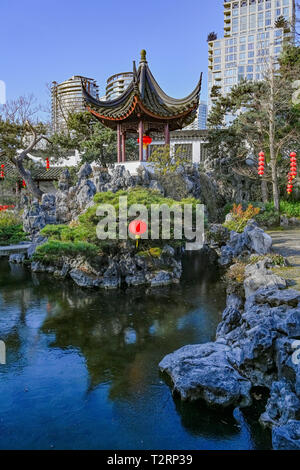 Pagode, Dr. Sun Yat Sen Park und klassischen chinesischen Garten, Vancouver, British Columbia, Kanada Stockfoto