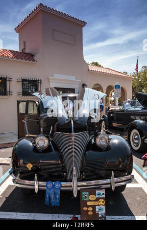 Naples, Florida, USA - März 23,2019: Schwarz 4-Tür 1939 Chevy Master auf der 32. jährlichen Neapel Depot Classic Car Show in Naples, Florida. Leitartikel Stockfoto