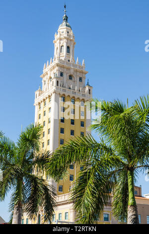 Miami Florida, Biscayne Boulevard, Freedom Tower, spanische Renaissance-Architektur, Schultze & Weaver, erbaut 1925, verziert, Symbol. Kubanische Flüchtlinge, exi Stockfoto