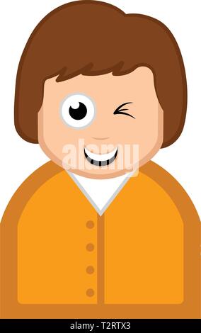 Isolierte Frau winking Cartoon. Vector Illustration Design Stock Vektor