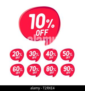 Verkauf Rabatt Banner. Rabatt Preis. Angebot Verkauf Red Label. Vektor moderne Aufkleber. Stock Vektor
