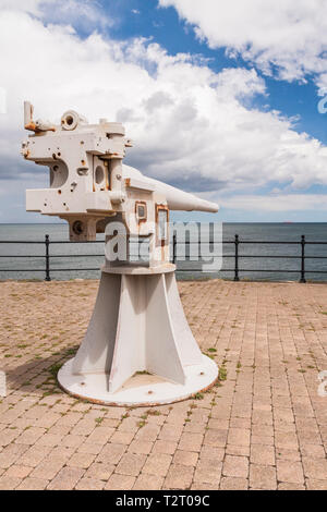 Marinegeschütz am Vorgewende Hartlepool auf der Küste von Nordostengland, Bestandteil des Küstenmeeres Abwehrkräfte im zweiten Weltkrieg Stockfoto