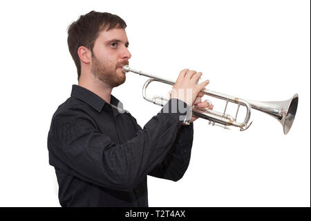 Giuseppe Verdi Konservatorium von Turin Luca Martinacci der Trompete spielt. Stockfoto