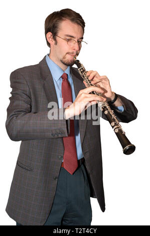 Spielt die Oboe Stockfoto