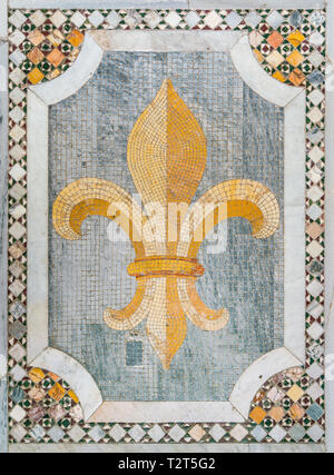 Bodenmosaik in der Basilika des Heiligen Bonifacio und Alessio auf dem Aventin in Rom, Italien. Stockfoto