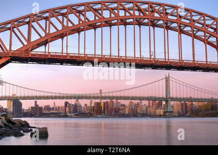 Hölle Gate Bridge, New York Stockfoto