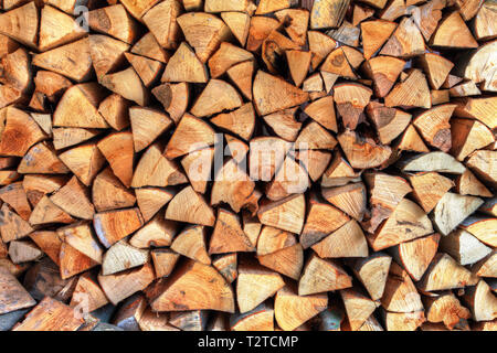 Wand aus Holz stumpf Stockfoto