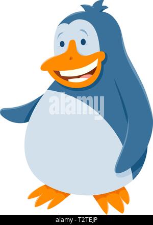 Cartoon Illustration der Pinguin Vogel lustige Tier Charakter Stock Vektor
