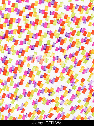 Zusammenfassung Hintergrund mit bunten Flecken. Stilvolle Jugend heller Hintergrund mit Markierung Drucke auf einem weißen Hintergrund. Rhythmisch pulsierenden Hintergrund s Stockfoto