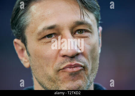 München, Deutschland. 03 Apr, 2019. headcoach Niko Kovac (FCB), Team Manager, Trainer, halbe Größe, Porträt, FC BAYERN MÜNCHEN - 1.FC Heidenheim 5-4 DFB-Pokal, DFB-Pokal, München, April 03, 2019 Saison 2018/2019, Fussball, München, Viertelfinale, Viertelfinale © Peter Schatz/Alamy leben Nachrichten Stockfoto