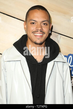 Los Angeles, Ca, USA. 3 Apr, 2019. Evan Ross, bei der Vorstellung des neuen Albums Febreze, "Frische" bei Poppy in Los Angeles, Kalifornien, April 3, 2019. Credit: Faye Sadou/Medien Punch/Alamy leben Nachrichten Stockfoto