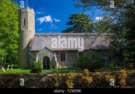 All Saints Church Horsey Norfolk mit runder Turm Stockfoto