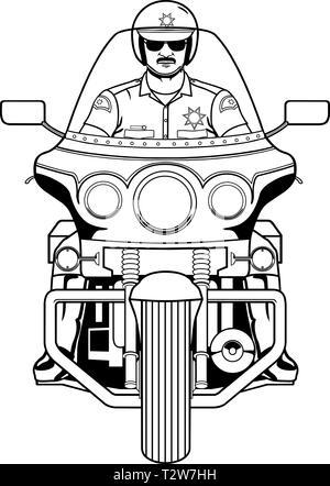 Motorrad Cop Vector Illustration Stock Vektor