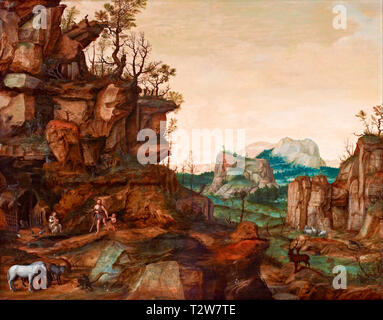 Cornelis van Dalem, Landschaft mit Adam und Eva, Malerei, C. 1559 Stockfoto