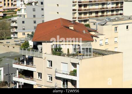 Abbildung der Stadt Saint Etienne, Montaud - Grand Clos Bezirk. Saint Etienne, Loire, Frankreich Stockfoto