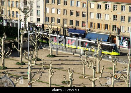 Abbildung der Stadt Saint Etienne, Montaud - Grand Clos Bezirk. Saint Etienne, Loire, Frankreich Stockfoto