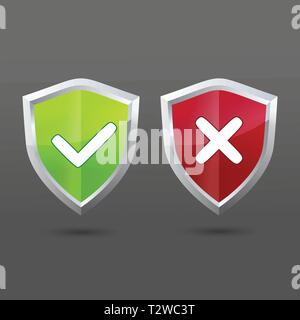 Satz von Informatik schild Symbole. Überprüfen und für Auswahl akzeptieren oder ablehnen. Stock Vektor