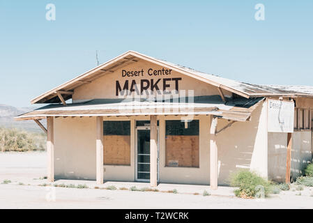 Die verlassenen Wüste Center Market, in der Wüste Center, Kalifornien Stockfoto