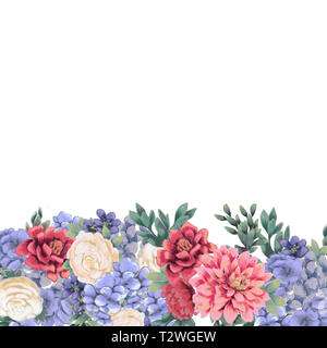 Florale für Design Save the date Karten, Einladungen, Plakate und Geburtstag Dekoration. Feder handgemalt Abbildung isoliert auf weißem backgro Stockfoto