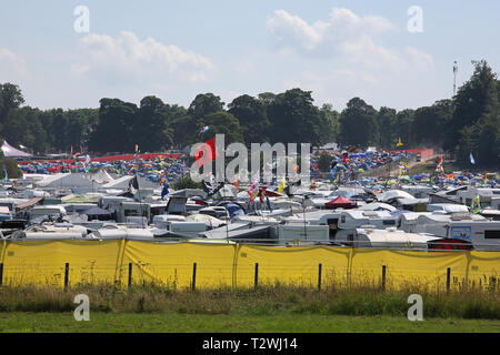 Camping in Kendal, Music & Arts Festival, Lowther, Cumbria, England Stockfoto