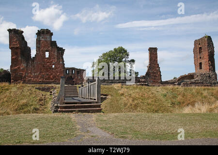 Ruinen von Penrith Castle, Penrith, Cumbria, England Stockfoto