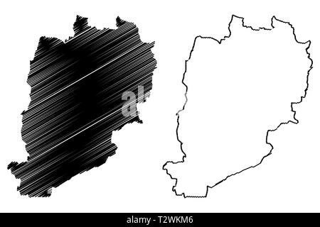 Beni Mellal-Khenifra Region (administrative divisions von Marokko, Königreich Marokko, Marokko) Karte Vektor-illustration, kritzeln Skizze Ben Stock Vektor