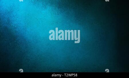 Wunderschöne blaue Spotlight Hintergrund Design auf schwarze Schatten Grenze mit alten Distressed vintage Textur und schönen weichen Ecke Beleuchtung Stockfoto