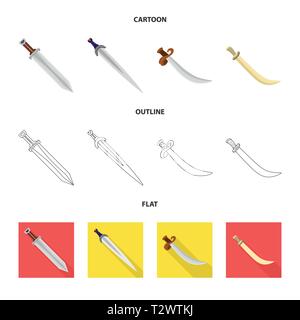 Griff, Macht, Kampf, krummsäbel, viking, Eroberer, Stahl, Pirat, Silber, alten, Ornament, Mord, Ritter, Soldat, Krieger, Spiel, Rüstung, Sharp, Messer, Schwert, Dolch, Messer, Waffen, Sabre, mittelalterliche, Set, Vector, Icon, Illustration, isoliert, Sammlung, Design, Element, Grafik, Zeichen, Vektor, Vektoren, Stock Vektor