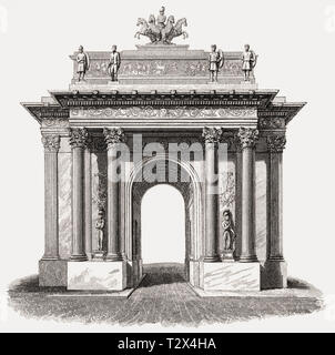 Wellington Arch, Hyde Park, London, UK, Illustration von Th. H. in der Hirte, 1826 Stockfoto