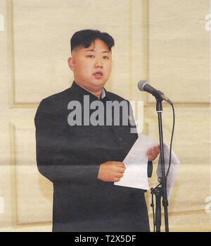 Pyongyang, North-Korea - November 13, 2011: Scan eines offiziellen Fotografie der nordkoreanische Führer Kim Jong-un Stockfoto