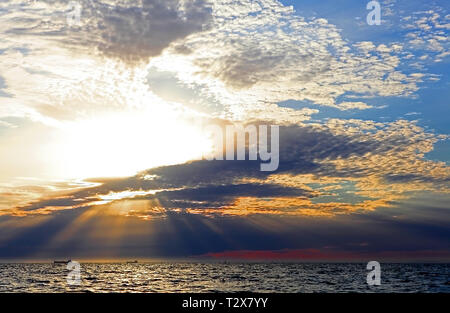 Besuchen sie Australien. Aussicht und Landschaft scenics von Australien. Sonnenuntergang auf Port Phillip Bay. Victoria Stockfoto