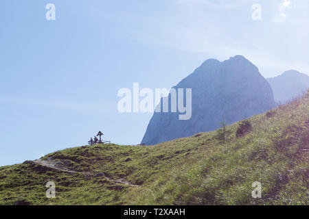 Wanderung von Bindalm zur Halsalm und zurück zum Hintersee. Stockfoto