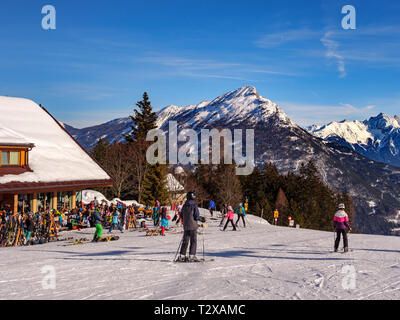 Wintersport, dp Untermarkter Alm, Skigebiet Hochimst, Imst, Tirol, Österreich, Europa Stockfoto