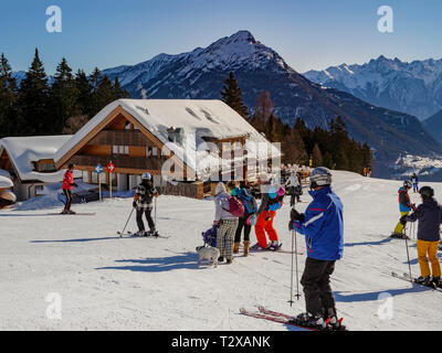 Wintersport, dp Untermarkter Alm, Skigebiet Hochimst, Imst, Tirol, Österreich, Europa Stockfoto