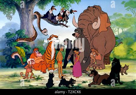 SHER KHAN, MOWGLI, BALOO, HATHI, THE JUNGLE BOOK, 1967 Stockfoto