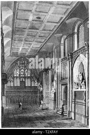 Eine Gravur der Guildhall, London UK gescannt und in hoher Auflösung aus einem Buch 1814 veröffentlicht. Glaubten copyright frei. Stockfoto