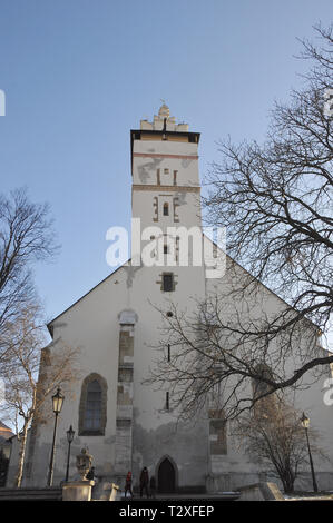 Basilika des Heiligen Kreuzes, Kežmarok, Slowakei. Szentkereszt templom, Késmárk, Szlovákia. Stockfoto