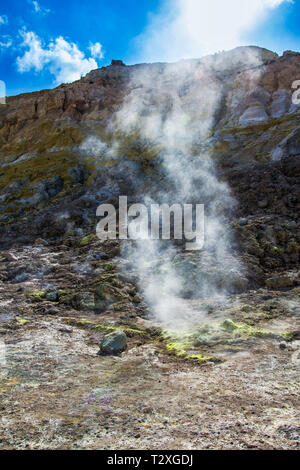 Ein aktiver Vulkan Krater, in Nisyros Island, Griechenland Stockfoto