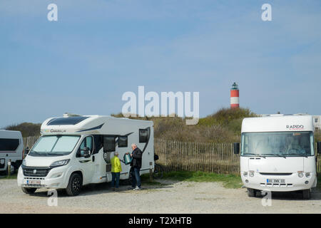 Camping Autos Camp, Berck, Haut-de-France, Frankreich Stockfoto