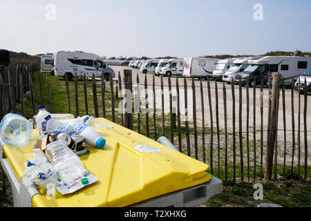 Camping Autos Camp, Berck, Haut-de-France, Frankreich Stockfoto