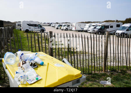 Camping Autos Camp, Berck, Haut-de-France, Frankreich Stockfoto